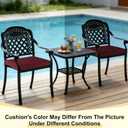 downluxe Waterproof Outdoor Chair Cushions for Patio Furniture, 22" x 22" x 3" Patio Chair Cushion with Adjustable Ties & Portable Handle, Square Outdoor Cushion with Removable Cover, Burgundy, 2 Pack