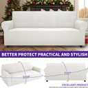 ZNSAYOTX Super Stretch Couch Cover (72"-92") Universal Sofa Covers with Elastic Bottom, Dog Cat Pets Friendly Washable Furniture Protector Fitted Sofa Slipcovers Stay in Place (White, Sofa)