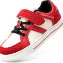 DREAM PAIRS Kid Sneakers Girls Boys School Loafers Shoes LilLegends TimberTot (4 Big Kid, White/Red)