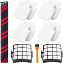 Replacement Filters for Shark Stratos AZ3002 AZ3000 AZ3000W DuoClean PowerFins Upright Vacuum Cleaner 1 Soft Brush Roller 2 Filters 4 Foam & Felt Filters 1 Cleaning Brush (Black)
