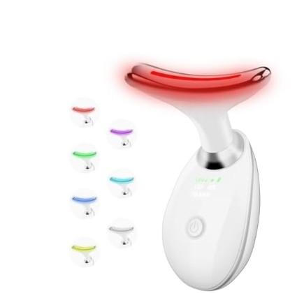 Facial Massager, 7 Color LED Therapy Face and Neck Massager, Portable Beauty Tools for Skin Care