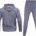 Men's hoodie sweatsuit thick fleece track suits casual jogger sportswear | Casual Athletic jogging suit sports outfits 2 pieces sweater and pants set for men outdoor winter warm Activewear M-5X BIG (Gray, XXL)