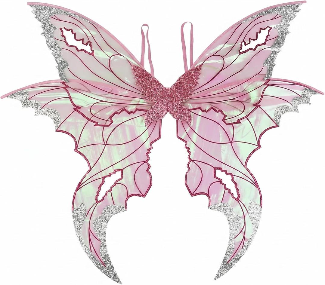 Adult Fairy Wings (35.43 x 31.5) Butterfly Wings Costume Accessory for Women's Easter Halloween Cosplay Parties (Pink)