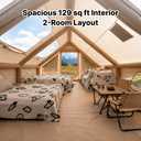Large Inflatable Tents for Camping, 4-6 Person, 5-Minute Quick Easy Setup Blow Up Tents with Pump, 4 Season Glamping Waterproof Oxford House 2 Rooms, Instant Outdoor Hot Air Tent for Family Parties