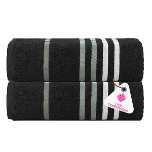 Casa Copenhagen Exotic Towel 2pcs Bath Towel 450 GSM – Black