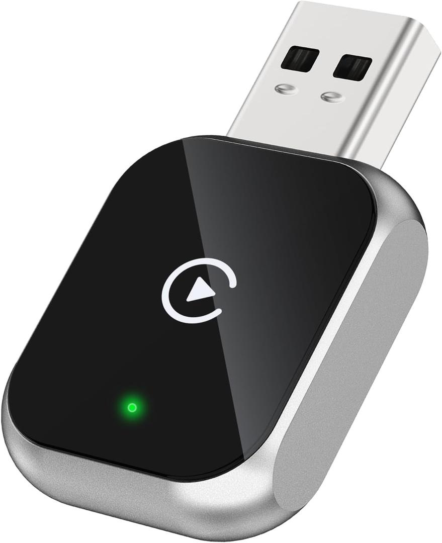 Junboer Mini Wireless Carplay Adapter for iPhone - Carplay Wireless Adapter Car Play Dongle Bluetooth, Compatible with iPhone iOS 10+, [2025 Upgraded] Silver