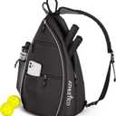 Athletico Sling Bag - Crossbody Backpack for Pickleball, Tennis, Racketball, and Travel for Men and Women (Black)