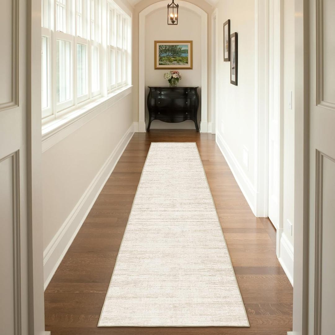 2.5x10 Washable Runner Rugs,10 ft Runner Rug for Hallways,Ultra-Thin Abstract Long Stain Resistant Rug RunnerNon-Slip Backing Kitchen Runner Rugs for BedroomEntrywayLiving Dining Room