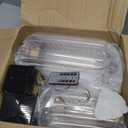 5"&4" Metal Candle Holder with Handmade Glass Dome in Brass & 2 Timer Candles, Set of 2 Versatile Hurricane Glass Candle Holders for Pillar Candles & Plants