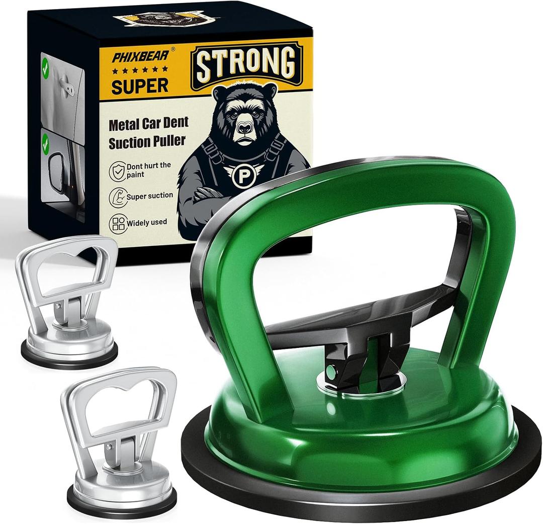 Powerful Metal Car Dent Puller 3pcs, Body Repair Dent Removal Tools for Car,Headlight,Car Mirror, Glass, Screen, Mobile Objects, Car Suction Cups