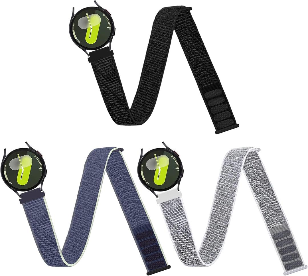 20mm Sport Ankle/Arm Band Compatibel with Samsung Galaxy Watch 7/6/5/4/FE 44mm 40mm/Watch 5 Pro/ 6 Classic 47mm 43mm/ 4 Classic Strap,Elastic Nylon Arm Bands for Women Men