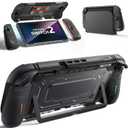 JEMDO Case Compatible with Nintendo Switch 2, Split Dockable Protective Case with Front Cover, 8 Game Card Slots, Ergonomic Thick Silicone Joycon Grips, Shockproof Hard PC Shell,Kickstand Ready,Black