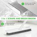 2 x SetSail Floor Scrub Brush, Scrub Brush with 48-Inch Long Adjustable Handle 2 in 1 Scraper Brush Stiff Bristle Floor Scrubber for Cleaning Bathroom Shower Kitchen Garage Deck Tilb Tub, White