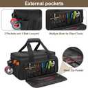 Rexmica 14-Inch Tool Bag with Anti-friction Bottom, Hand Tool Storage Organizer for Men, Tactical Range Bag, Multi-purpose Work Tote for Repairman, Carpenters, Handyman, Black
