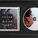 CD Music Frame 8" x 12" with Black Matting Display Disc and CD Box Made by Solid Wood Frame