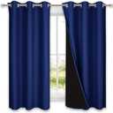NICETOWN 100% Blackout Curtain Set, Royal Blue, 37W x 50L, 2 PCs, Thermal Insulated & Energy Efficiency Window Draperies for Guest Room, Full Shading Panels for Shift Worker and Light Sleepers