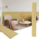 Wainscoting Panels, 8-Pack 48 x 6 Inch 3D Slat Wall-Accents-Panels for Interior Wall Decor, Living Room, Bedroom, Oak