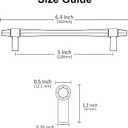 Alzassbg 6 Pack Brushed Satin Nickel Cabinet Pulls, 5 Inch(128mm) Hole Centers Kitchen Cabinet Handles for Cabinets and Drawers AL3104SN