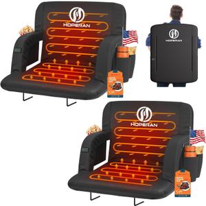 HOPERAN 21in Heated Stadium Seats for Bleachers, Dual Control, 2 PCS, Black
