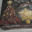 Christmas Tree Topper Lighted with LED Rotating Silver Snowflake Projector, 3D Hollow Glitter Lighted Snow Tree Topper for Xmas New Year Party Holiday Christmas Decorations