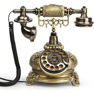 Vintage Phone Retro Rotary Landline Phone Old Fashioned Antique Phone Old School Telephones for Home House Cafe Bar Star Hotel Decor