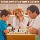 Magnetic Chess Sets for Kids & Adults, 15-Inch Wooden Chess Board with Pieces, Travel Portable Chess Set with Storage Box, Magnetic Chess Game for Beginner Pofessionals, 2 Extra Queens