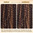 Shaggy Curly Wig with Bangs Highlight Brown Blonde Wigs 20 Inch Natural Looking Human Hair Blend for Everyday Wear