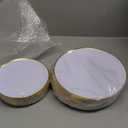 LIYH 60Pcs Gold Plastic Plates - Disposable Heavy Duty - White Plastic Disposable Plates for Party/Weddings-Include 30 White with Gold Rim Dinner Plate 30 Dessert Plate