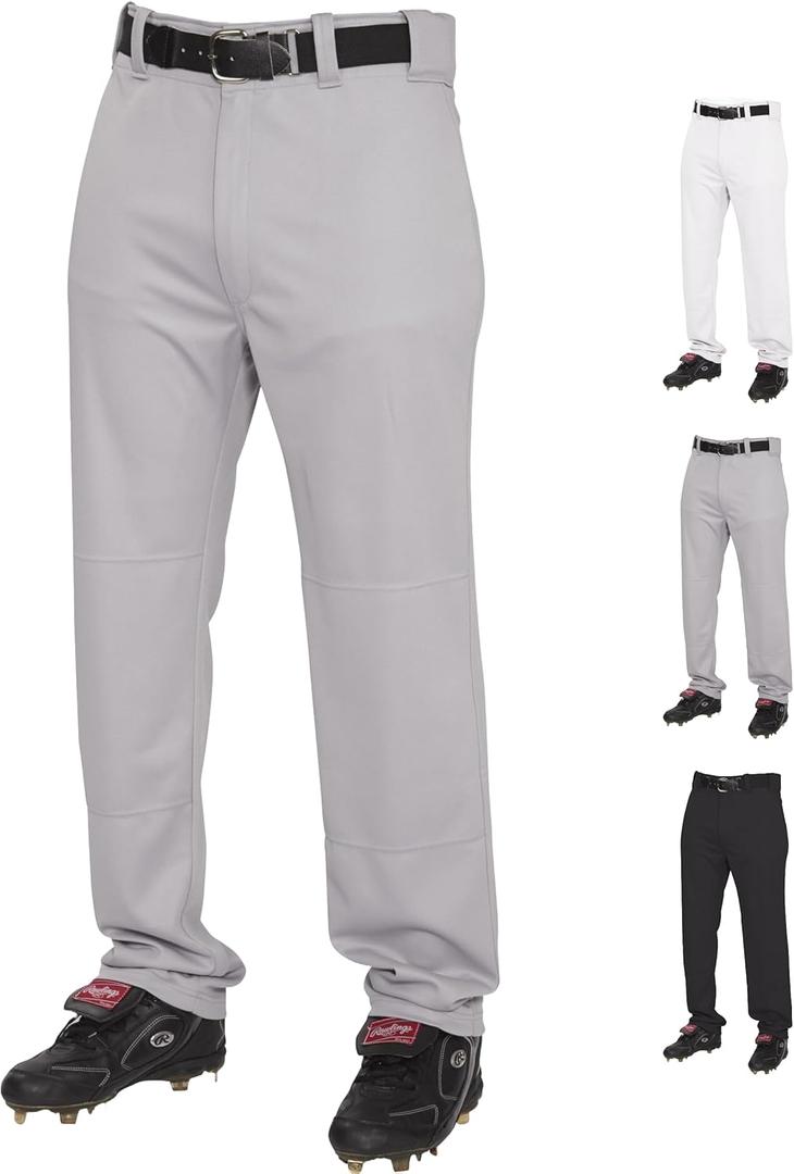 Rawlings Semi-Relaxed Full Length Baseball Pant, X-Small (Grey)