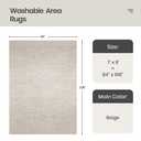 Valenrug Washable Rugs 7x9 - Stain Resistant 7x9 Area Rugs for Living Room, Non Slip Backing Gradient Printed Rugs for Bedroom, Foldable Machine Washable Area Rug(7'x9', Beige)