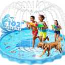 102" Splash Pad, Sprinkler & Splash Play Mat Toys for Kids Water Toys, Inflatable Wading Pool Extra Large Thicker Summer Outdoor Funny Toys for Kids & Dogs (Whale)