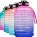 BOTTLE BOTTLE Half Gallon Water Bottle with Straw& Handle，64 oz Motivational Water Bottle with Time Marker, BPA Free Leakproof Water Jug, Ensure you Drink Enough Water for Indoor and Outdoor Sports