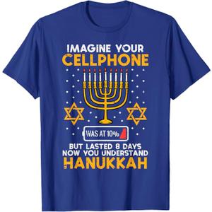 Hanukkah Imagine Your Cellphone Chanukah Jew Men Women Kids T-Shirt S