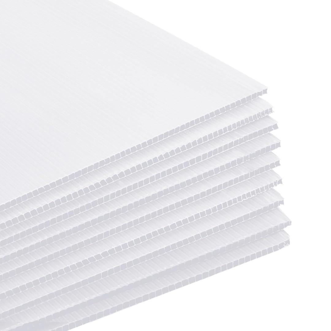 Patelai 6 Pcs 24 x 48 Inches Corrugated Plastic Sheet Corrugated Poster Board 4mm Thick Waterproof Blank Board Sheets Plastic Yard Sign for Garage and Estate Sale, Indoor and Outdoor Use(White)