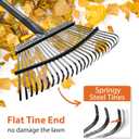 Rake, Gardening Rakes for Leaves Lawns Heavy Duty, 79 in Leaf Rake with 25 Clog-Free Tines, 18.5 Wide Large Head, Metal Garden Tools for Yard Quick Cleanup Garss, Debris, Detachable for Camping
