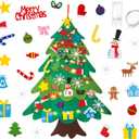 LIYROIUB DIY Felt Christmas Tree for Kids Toddlers with 32 pcs Detachable Ornaments Door Wall Hanging Xmas Gifts New Year Christmas Decorations