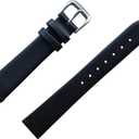 Thin Leather Watch Bands Replacement for Men Women (6 7 8 10 12 13 14 15 16 17 18 19 20 22 24mm) (Black)