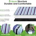 Oversize Picnic Blankets with Foldable,MEIRILE Waterproof Blanket Made of PEVA for Camping,Park, Beach,Grass,Outdoor(60"*80") (Blue-White, 60"X80")