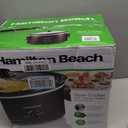 Hamilton Beach 6 Quart Slow Cooker with Space-Saving Folding Handles, 3 Heat Settings, Dishwasher Safe Stoneware Crock and Glass Lid, Black (33664)