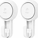 HOME&I Heavy Duty Suction Cup Hooks, 11 lb Strong Hold, No Drill Shower Hooks for Bathroom, Easy Push Install, Removable & Reusable, for Tile Glass Mirror, 2 Pack