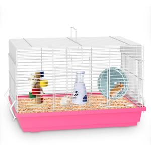 Hamster cage for Hamsters, Gerbils, mice, Rats, Small Guinea Pigs and Other Small Animals. (Large, Pink)