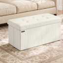 SONGMICS Ottoman Storage Bench, 30 Inch Foldable Foot Rest, 15"D x 30"W x 15"H