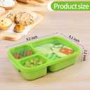 buluker 4 Pack Bento Lunch Box Set 3 Compartment Wheat Straw Meal Prep Food Storage Containers Plastic, Microwave and Dishwasher SafeJewel Brights