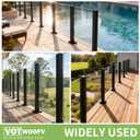 Glass Railing Mid Post 35.8",304 Stainless Steel Glass Balustrade Post with Spigot Slots for Indoors & Outdoors Railing of Deck,Balcony,Attic,Staircase (Mid Post,Black)
