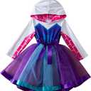 Tutu Costume for Girls Spider-Man Spider-Gwen dress Girls Cosplay dresses (6 Years, White)