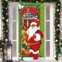 African Christmas Door Cover Black Santa Claus Door Cover Decorations Banner Xmas Hanging Wall Decoration Sign Front Door or Indoor Home Decor for Merry Christmas Party Supplies