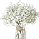 Babys Breath Flowers Bulk  White Real Touch Gypsophila Bouquets Faux Baby Breath for Wedding Decor, Centerpieces, DIY Floral Arrangement, Party and Home Decorations (24Pcs)
