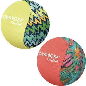 Waboba Water Skipping Ball 2 Pack Toy for Swimming Pool and Beach Games Water Bouncing Ball Gift for Kids and Teens – Original Abstract/Neon