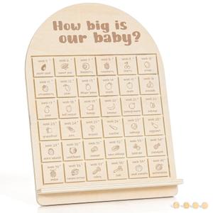 Pregnancy Tracker Board – Weekly Baby Size in Fruits & Veggies, Congratulations Pregnancy Gifts for Expecting Mom, Expecting Parents-to-Be, Baby Countdown, Mom-to-Be Gift for Pregnant Women or Couple