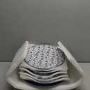 Gibsimi Ceramic Dinner Plates Set - 10.5 Inch Large Kitchen Porcelain Salad Serving - Scratch Resistant Microwave Oven Dishwasher Safe - Dishes for Pizza Pancakes Pasta Steak - Set of 6 - Vintage Blue